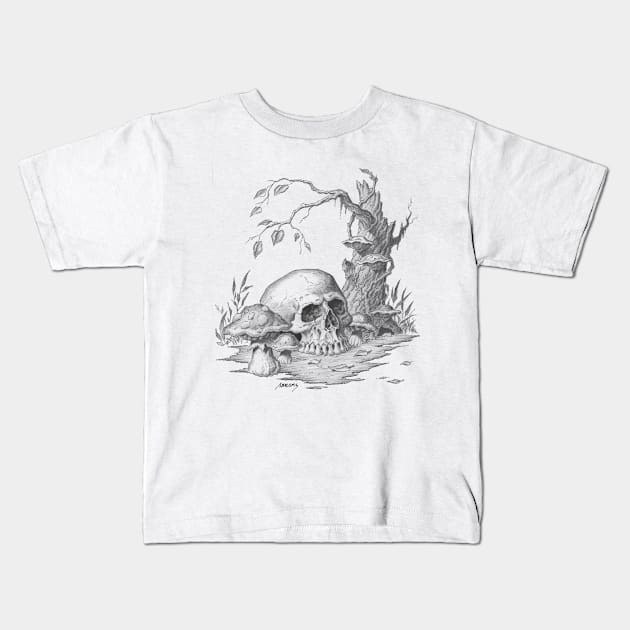 Autumn Skull Kids T-Shirt by Paul_Abrams